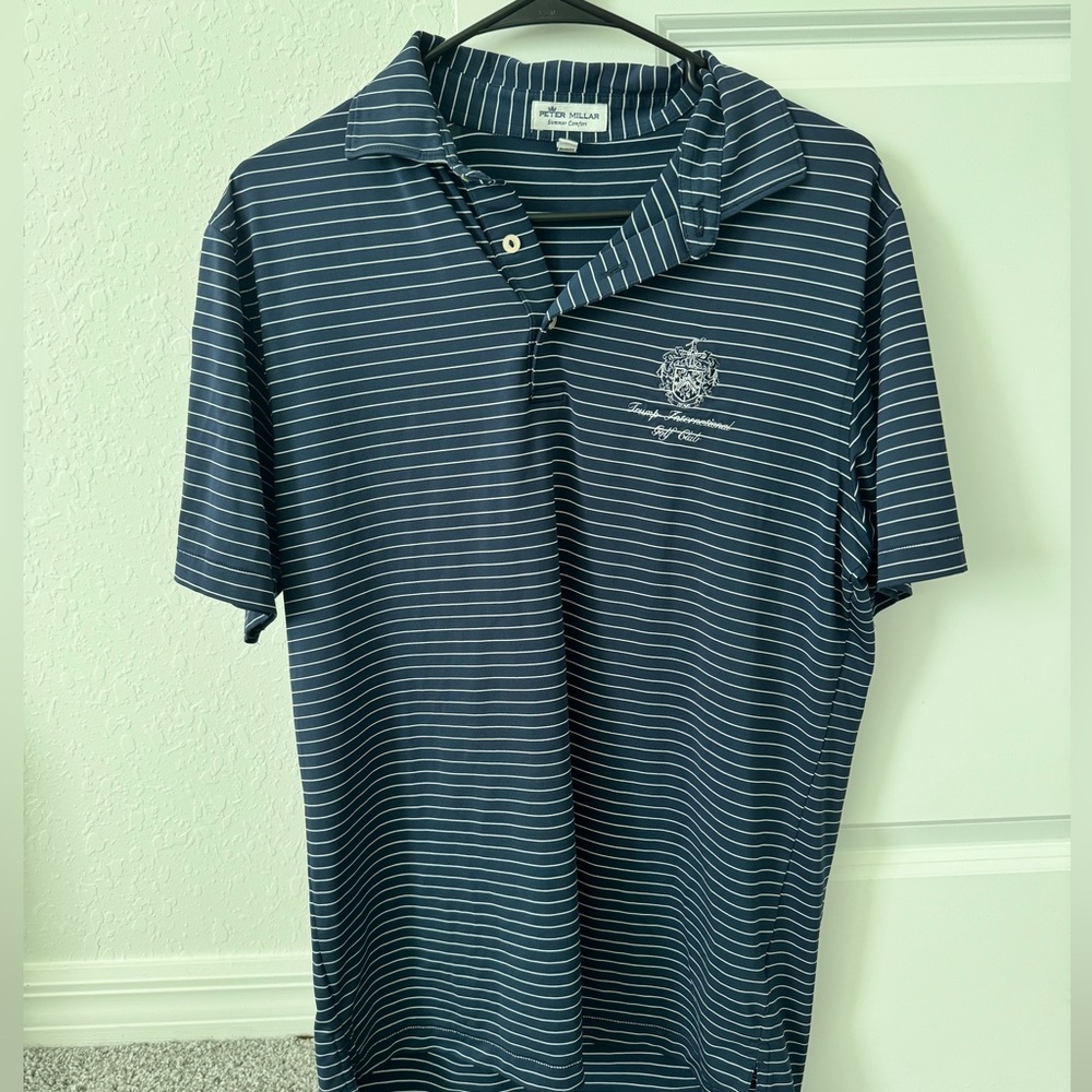 Peter Millar Navy Striped Men's Polo Shirt